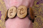 Usa Seller  Adjustable Tibetan Buddhist Om Mantra Recycled Yak Bone Bracelet