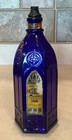 10  Antique Carter s Cathedral Master Ink Cobalt Blue Glass Bottle W org top