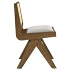 Thera Wood Armless Dining Chair With Faux Leather Seat Set Of 2 In Weathered Oak