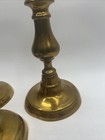 3 Antique Brass Push Up Candlesticks 9   