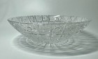 Large 12  Bohemian Cut Glass Centerpiece Bowl Queen Anne s Lace Radiant Stars