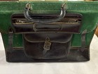 Antique Vintage 1950s Green Corduroy Book Satchel School