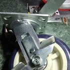 Swivel Plate-mount Industrial Caster Wheel With Brake  Purple Tread White Hub