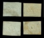 Brazil 1844 Inclinados  10r To 90reis Black  Short Set  Scott   7-10 Used  F vf