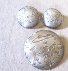 Vintage Sterling Silver Pin   Earring Set  1 5 8  Signed Mexico 925 I g c 