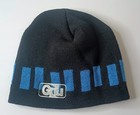Gnu Vintage Y2k Beanie Black Logo One Size Snowboard Skateboard Usa Made New 