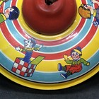 Vtg J  Chein   Co  Tin Spinning Top Litho Metal Handle 1950 s Children Playing