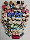 60 Vintage Sewing Thread Spools Mixed Lot 14 Wood No Empty Ones