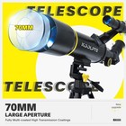 Telescope  70mm Aperture 400mm Az Mount Astronomical Refracting Black-70400