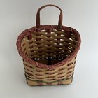 Woven Wicker Wall Medium Hanging Basket Heart Cottage Core Decor Kitchen Vintage