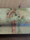 Antique Glove Box Floral Roses Embossed Celluloid Victorian Vanity Dresser 13  