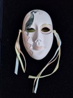 Decorative Mardi Gras Mask Peach Green Glitter Wall Art