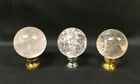 Lamp Finial-large Natural Rock Quartz Crystal Sphere-ab  Pb Or Ch Finish  1 Pc  