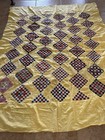 Vintage Postage Stamp Quilt Top Tiny Patches Read 65   x76   