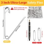 100 Pcs 3 Inches Large Safety Pins For Clothes  Big Heavy Duty Safety Pins  R   