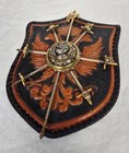 8 5  Vintage Miniature Sword Wall Plaque W 6 Swords And Halbert   Spain  1970s