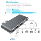 Aluminum Usb-c Hub W 4k Hdmi  Thunderbolt 3  Usb 3  Card Reader For Macbook Pro