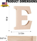 4 Inches Wooden Letters For Wall Decor  0 67 Inch Thick Unfinished Wood Small St