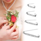 30 Pcs Brooch Pins  4-size Pack Of Safty Pins  Silver Secure Back Clasp
