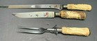 3pc Stag Carving Set Anton Wingen Jr Solingen Germany Elk Horn Vintage Rostfrei