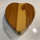 Vtg Casket Pilliod Cedar Heart Shaped Jewelry Box Trinket Box Red 9    X 8    X 3   
