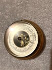 Vintage German Ak Barometer Wood   Brass Weather Station Dial Made In Germany