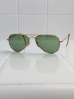 Vintage Gold Ray-ban Bausch   Lomb 12k Gf Green Aviator Sunglasses With Case