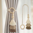 2pcs Curtain Tiebacks Handmade Decorative Curtain Holdbacks Rope With Tassel