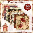 60 Pcs 10 X 10 Inch Vintage Christmas Quilting Fabric Rustic Christmas Fat Sq   