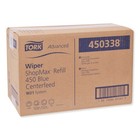 Tork 450338 Advanced Shopmax Wiper 450 Centerfeed Refill - Blue  2 carton  New