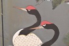 Japanese Vtg 4 Panel Folding Screen Asian Byobu Painted Chinese 47x24 Antique