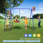 5-in-1 Metal Playground Swing Set Outdoor Kids Children Backyard Play Swingset