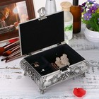 Hipiwe Vintage Metal Jewelry Box Small Trinket Storage Large  Silver 
