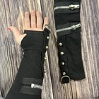 Pair Vintage 90   s Tripp Nyc Arm Warmers Zippers Black Tarnished Silver Goth Punk
