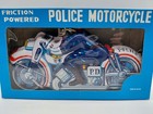 Vintage No 51 Tin Friction Police Motorcycle Toy Made In Japan  With Box
