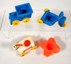 Vintage 1970s Little Riders Fisher Price Little People Trikes  Plane Train 