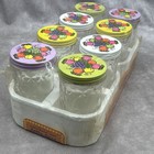 Ball Quilted Crystal Mason Glass Jelly Jars With Metal Fruit Lids 8 Piece Pack