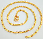 4 Mm Gold Bar Chain Link 23k 24k Thai Baht Yellow Gold Gp Necklace 24 In 60 G