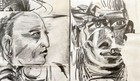 Native American Men - Original Art - Drawing   Assemblage - Diptych - Graphite