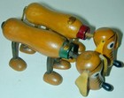Walt Disney 2 Fun-e-flex Pluto Pup Large Size Wood Figures 7    L Variations 1930s