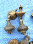 Parts   Pcs-antique 19th C Victorian Eastlake Brass Wood Tear Drop Drawer Handle