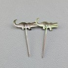 Super Cute Vintage Green Enamel Crocodile Lapel Pins