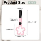 4 Pcs Flower Shaped Car Handle Straps Pink  black Strap 