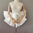 White Detachable Big Bow Ivory Bridal Satin Ribbon For Wedding Dresses With Pin