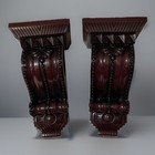 Ornate Victorian Style Wall Corbel Bracket Sconce Shelf Mahogany Brown Resin