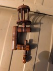 Antique Wooden Sewing Clamp And Spool Holder