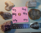 Agate Slabs  Amethyst  6 Pcs  Montana Moss Lapidary Rough Mix  Jasper  See Pics