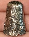 Vintage Taxco Mexico Sterling Silver Thimble 925 Leaf   Scroll 1   h