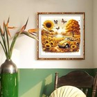 Kthofcy 5d Diy Diamond Painting Kits For Adults sunflower Field And Color 