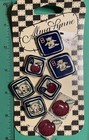  8  Alma Lynne 1  Cat Apple Bear Ceramic 2-hole Buttons Nos Card loose-o416